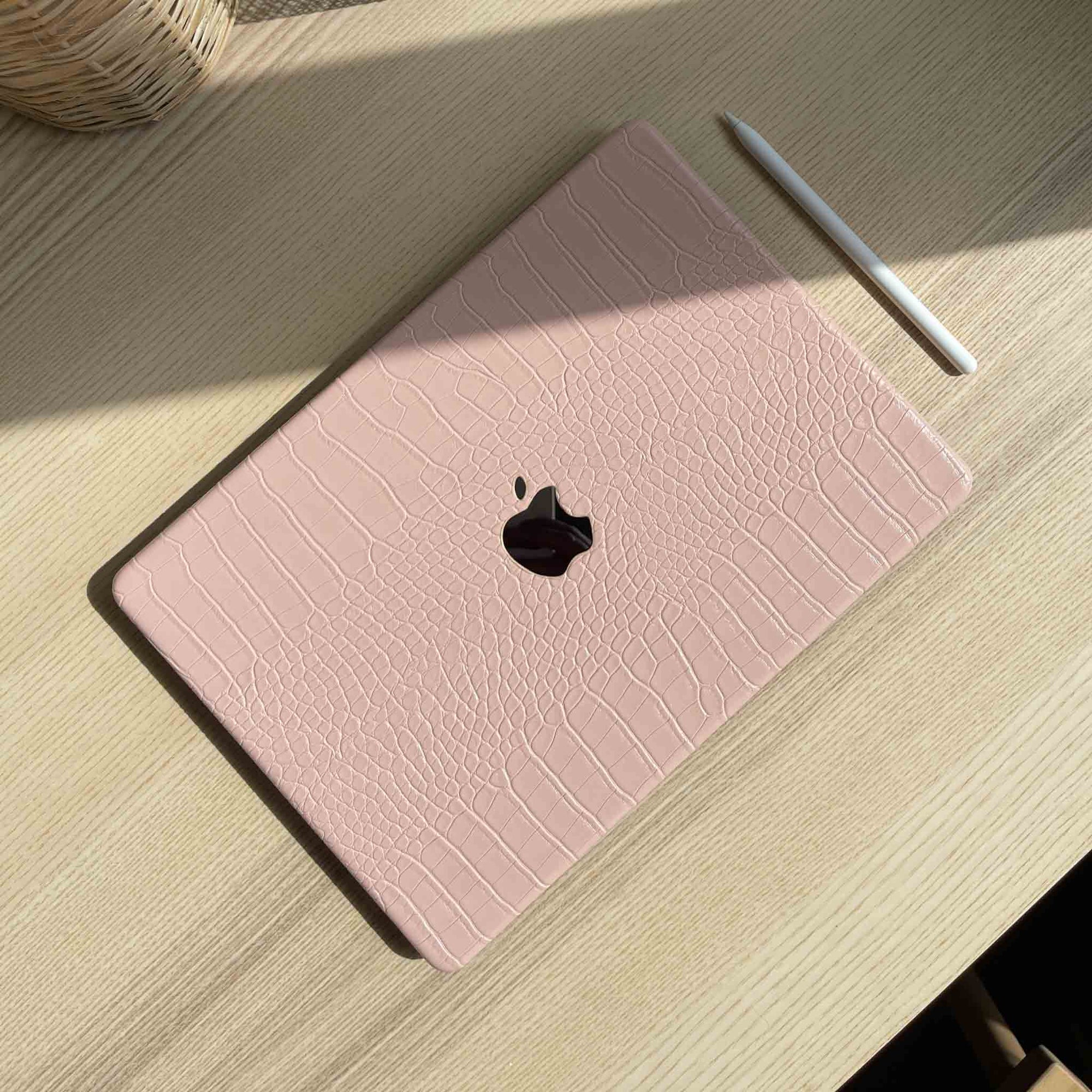 Premium Baby Pink Crocodile MacBook Case