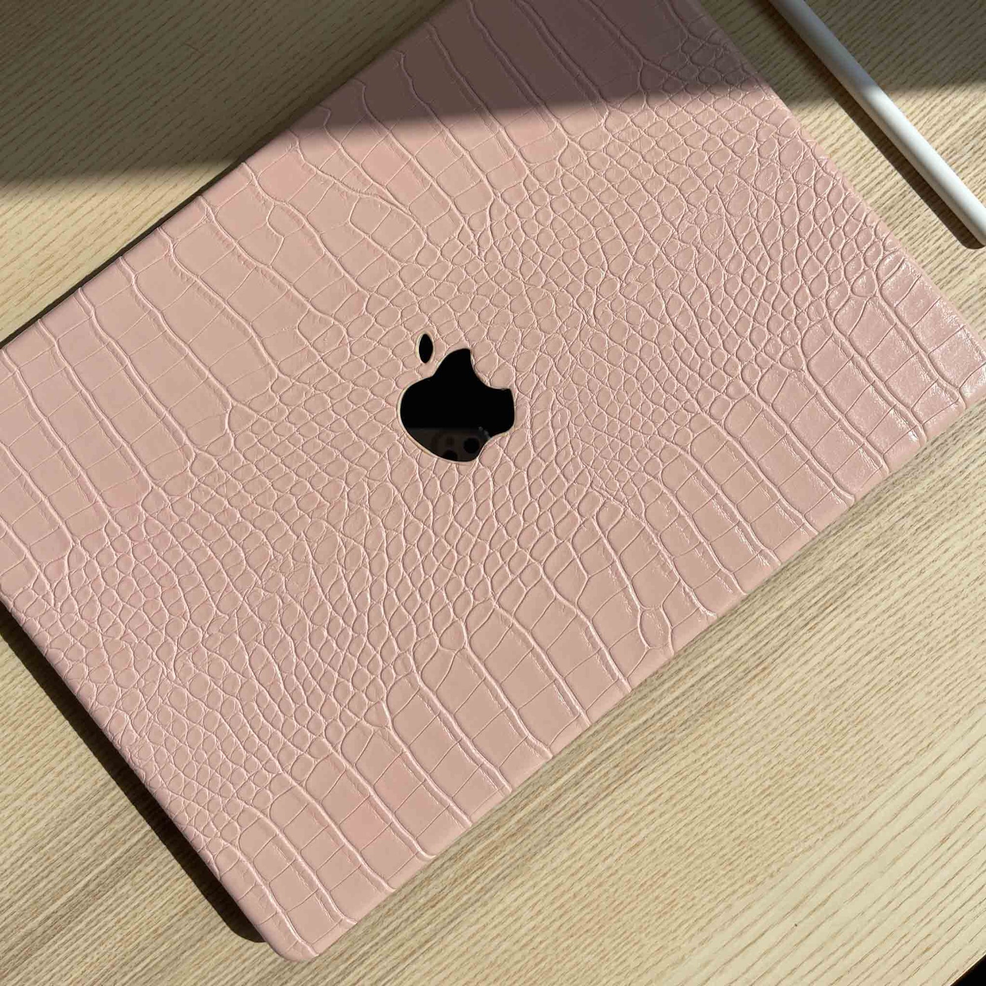 Premium Baby Pink Crocodile MacBook Case