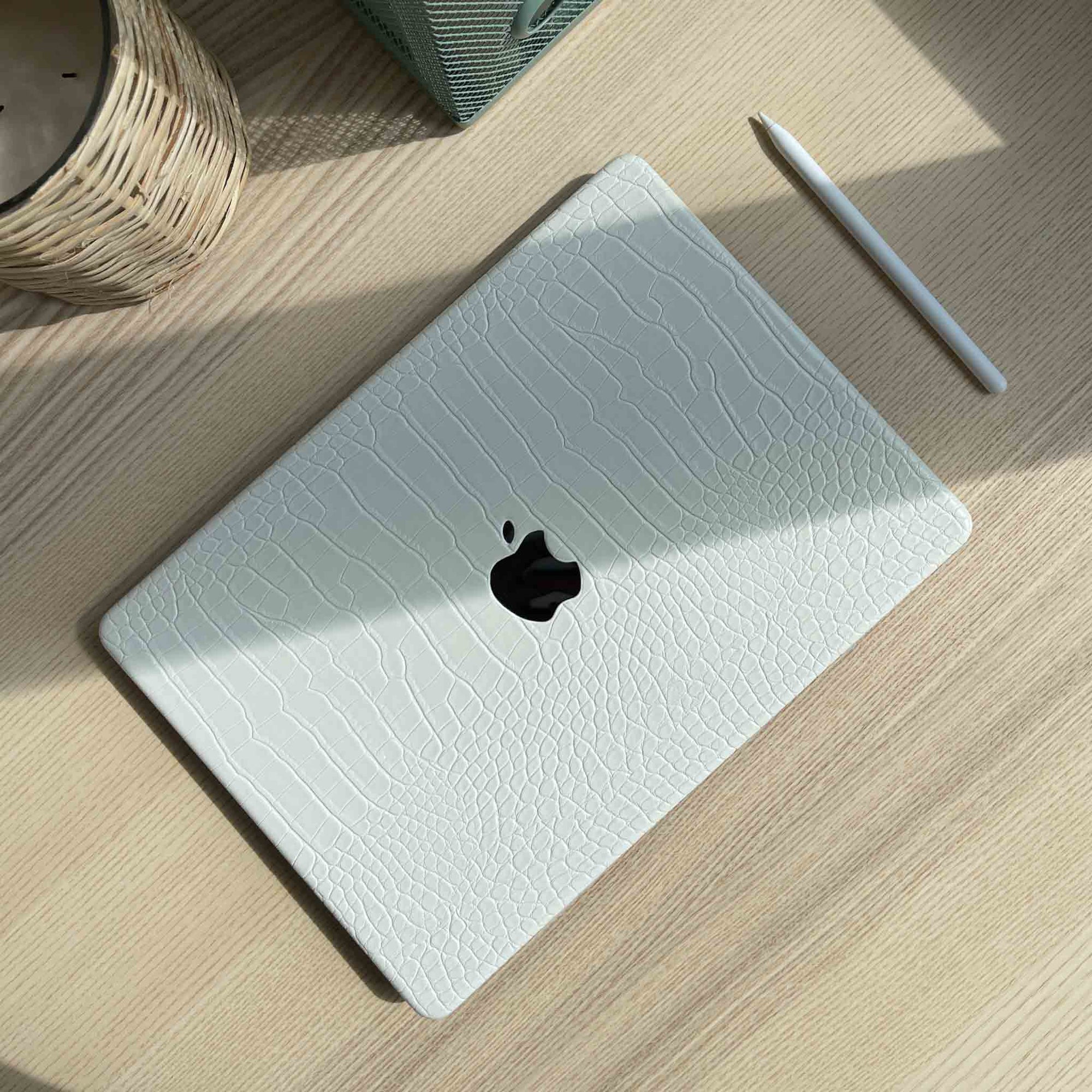 Premium Ivory Crocodile MacBook Case